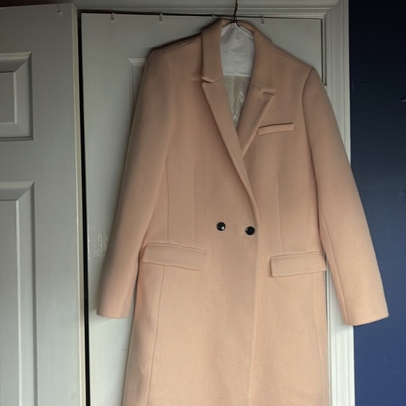 BANANA REPUBLIC PINK DOUBLE-BREASTED COAT PINK BLUSH MEDIUM - Picture 8 of 16